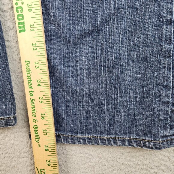 Tommy Hilfiger Jeans Women's 6 Short Blue Bootcut Mid Rise Med Wash Y2K Pants - Picture 6 of 9